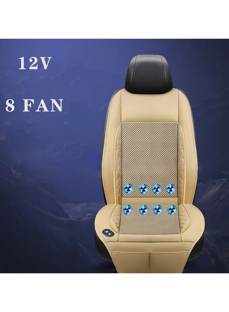 AROAQ DC 12V 3D Spacer Car Summer Cool Air Seat Cushion with 8Fan Fast Blow Ventilation Cooled Seat Cooling - Image 1