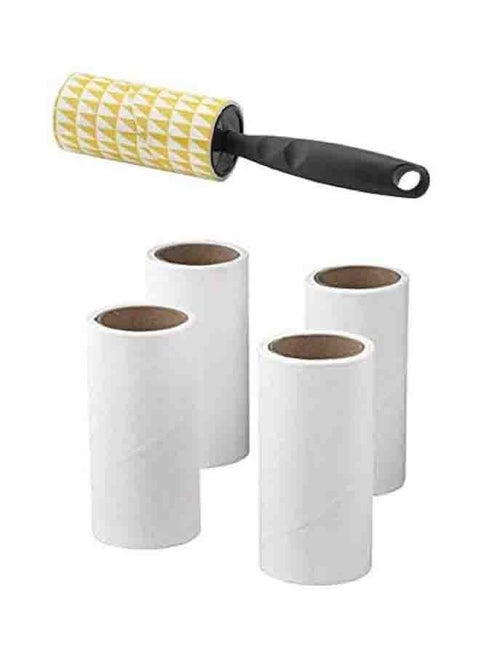 Adhesive roll to remove lint and pet hair from Luxon, dog and cat hair removal tool and lint from clothes, carpets, car seats, dust and dogs, durable handle (one handle and 4 refillable packs)