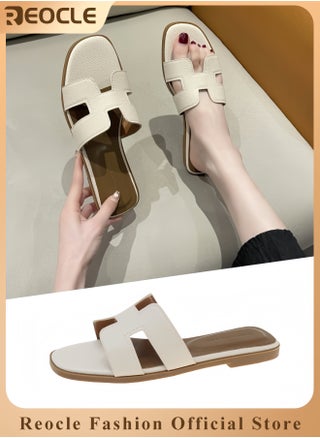 Women's Sandals Slip On Leather Slide Sandals Summer Sandals Comfortable Flat Dress Sandals Fashion Open Toe Sandal - pzsku/ZCB577710ED9B6B0FB090Z/45/_/1733997049/61996ae7-183b-46f0-b386-83ec376be10f