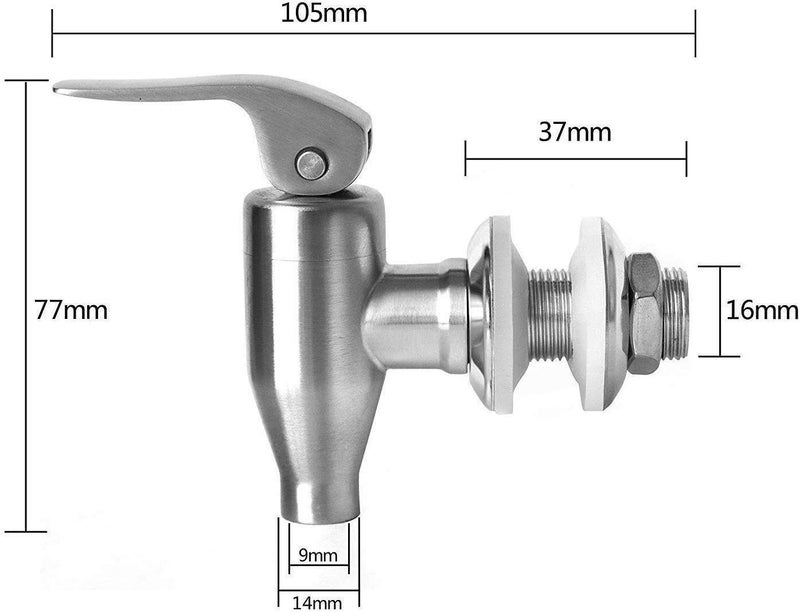 DOZYANT Beverage Dispenser Push Style Spigot,Stainless Steel Polished Finished, Water Dispenser Replacement Faucet, fits Berkey and Gravity Filter systems - Image 4