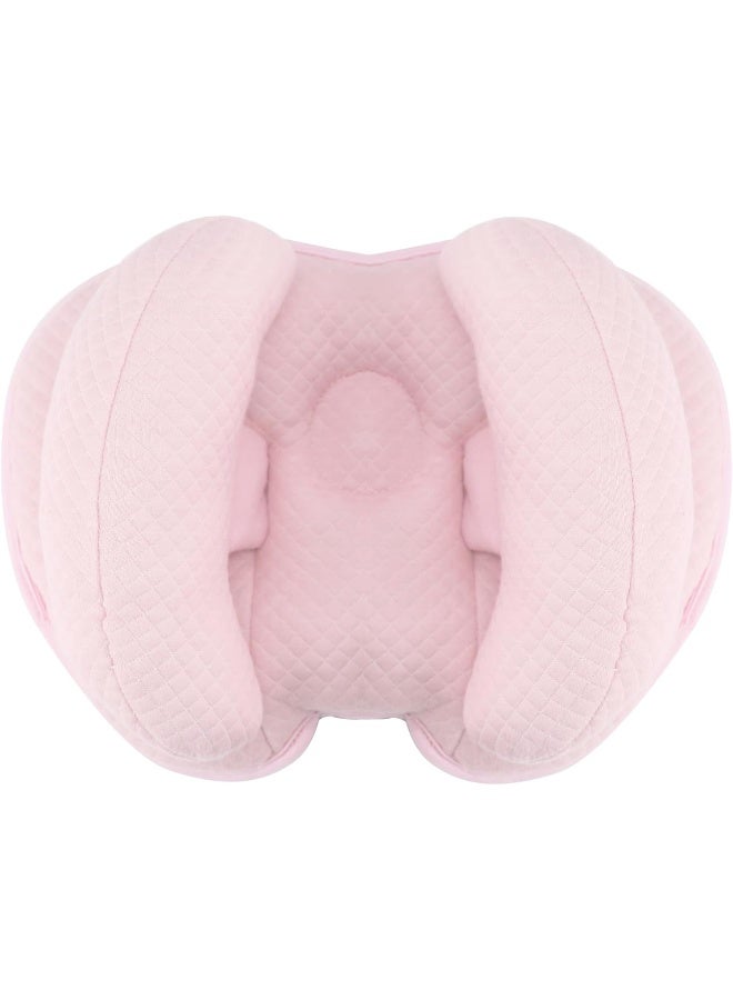 KAKIBLIN 2 in 1 Baby Travel Pillow, Baby Neck Pillow, Banana Shape Adjustable Babies Pillows for Newborn Toddler Boys Girls, Pink - Image 1