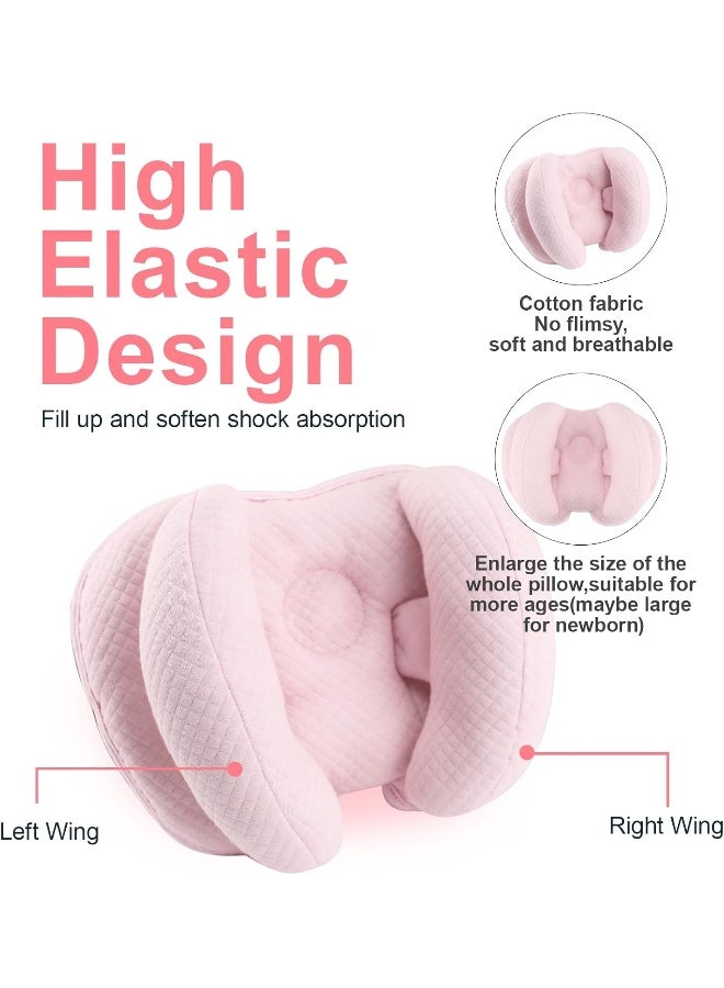 KAKIBLIN 2 in 1 Baby Travel Pillow, Baby Neck Pillow, Banana Shape Adjustable Babies Pillows for Newborn Toddler Boys Girls, Pink - Image 4
