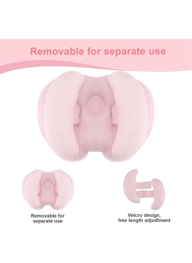 KAKIBLIN 2 in 1 Baby Travel Pillow, Baby Neck Pillow, Banana Shape Adjustable Babies Pillows for Newborn Toddler Boys Girls, Pink - Image 5