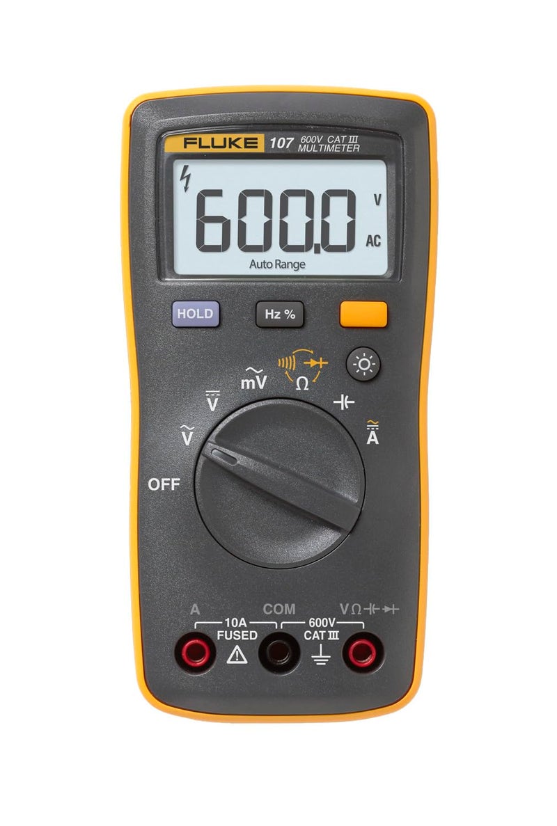 FLUKE Fluke 107 AC/DC Current Handheld Digital Multimeter by Fluke, Gray - Image 1