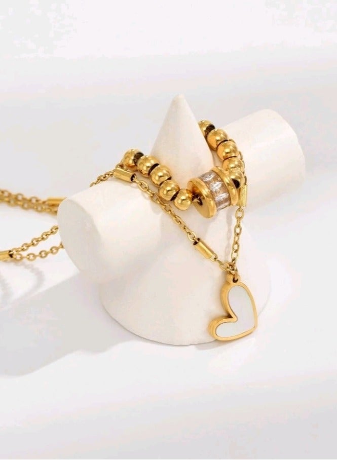 خلخال نسائي عصري وأنيق من الاستانلس ستيل باللون الذهبي - Image 2