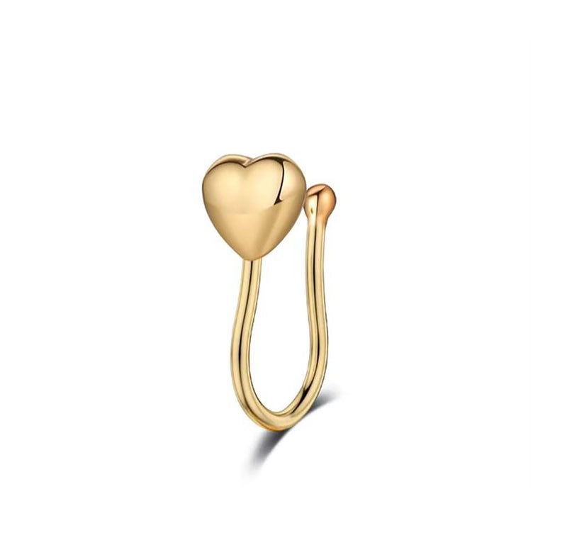 RUVEE Nose & Ear Clip Gold Plated Pin Non Pierced Just Press for Women & Girls - Image 1
