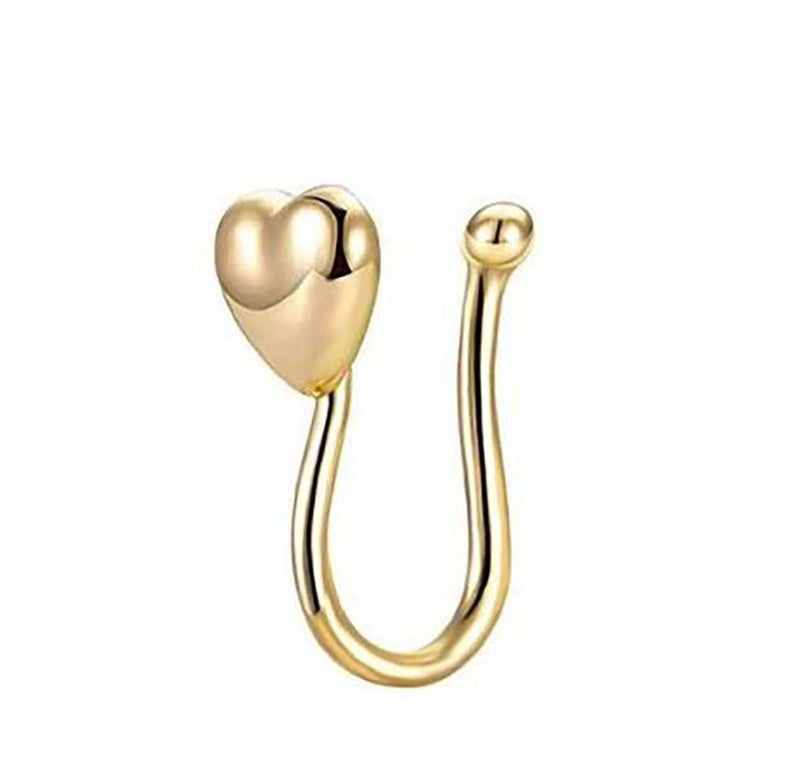 RUVEE Nose & Ear Clip Gold Plated Pin Non Pierced Just Press for Women & Girls - Image 2