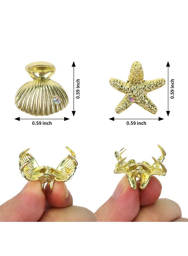 YISSION 12Pcs Metal Hair Clips Small Starfish Hair Clip Shell Claw Clip Mermaid Hair Accessories For Girls Women Beach Party - Image 2
