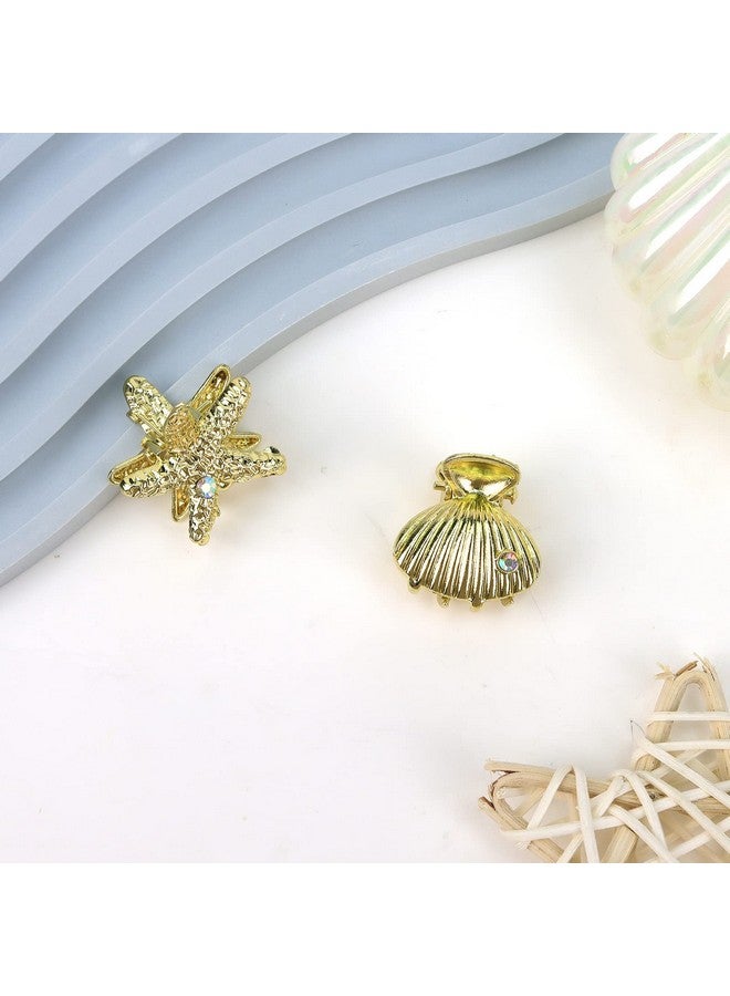 YISSION 12Pcs Metal Hair Clips Small Starfish Hair Clip Shell Claw Clip Mermaid Hair Accessories For Girls Women Beach Party - Image 5