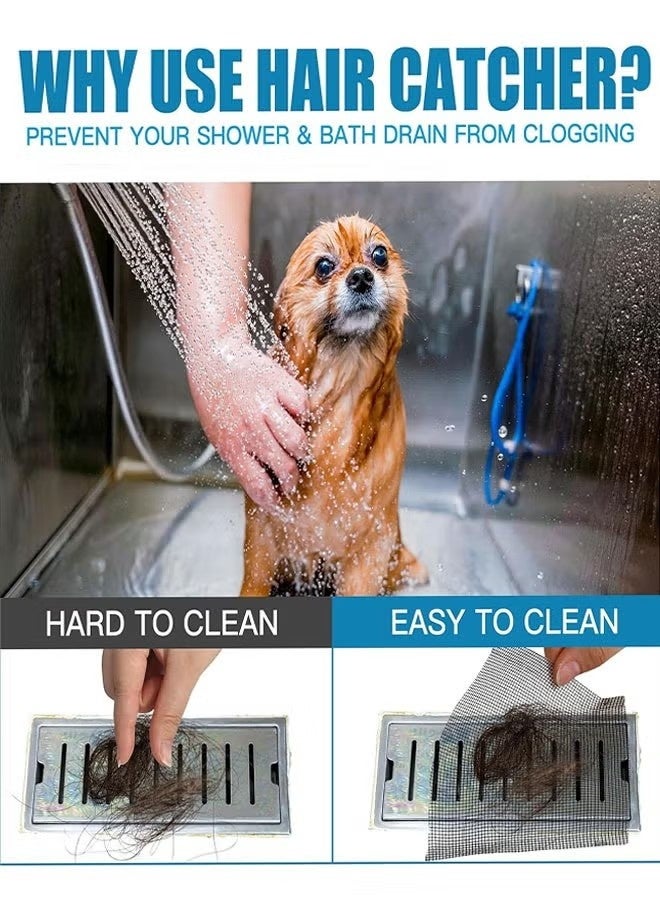 ملصقات ذاتية اللصق لشبكة تصريف الدش للاستخدام مرة واحدة مقاس 4 بوصات × 33 قدمًا، مع مجرفة تنظيف، ومصيدة شعر تصريف الدش، وملصقات شبكية لتصريف الدش للحمام وحوض المطبخ - Image 3