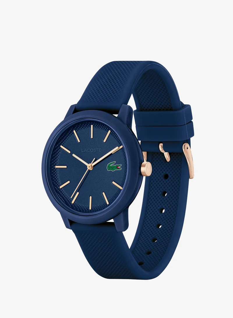 Lacoste  12.12 Collection Analog Quartz Watch For Men With Navy Blue Silicone Bracelet - 2011234 for Men | Best Price UAE