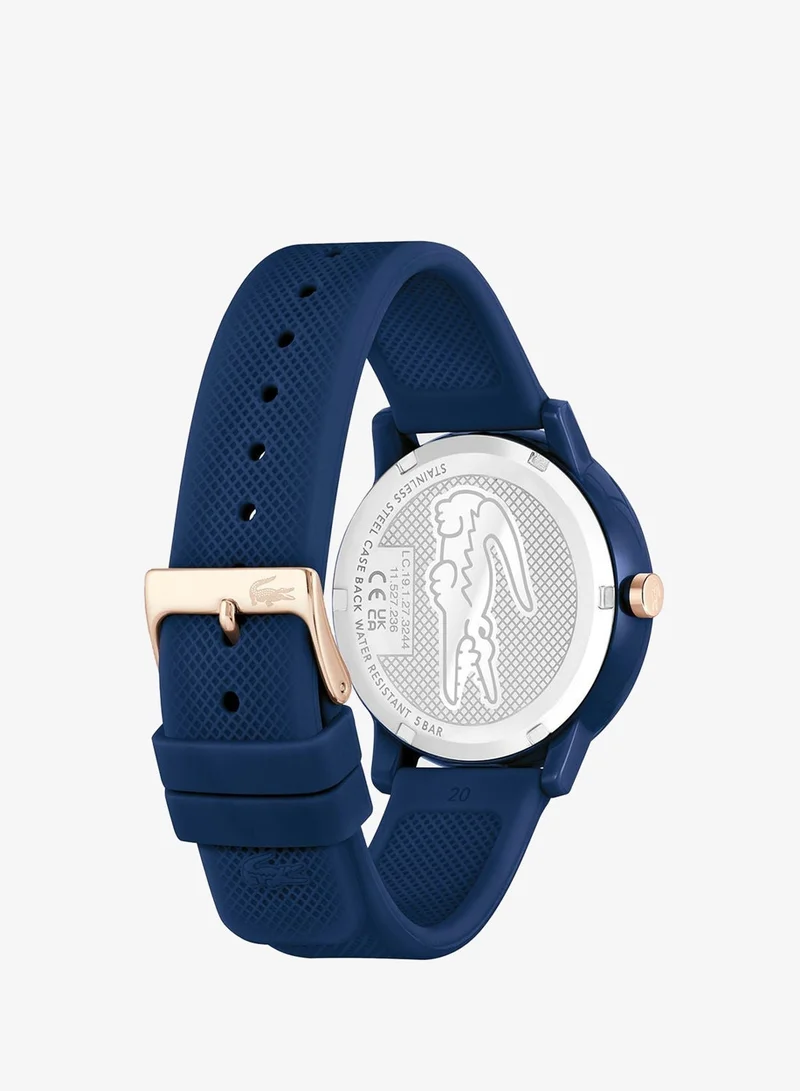 Lacoste 12.12 Collection Analog Quartz Watch For Men With Navy Blue Silicone Bracelet - 2011234