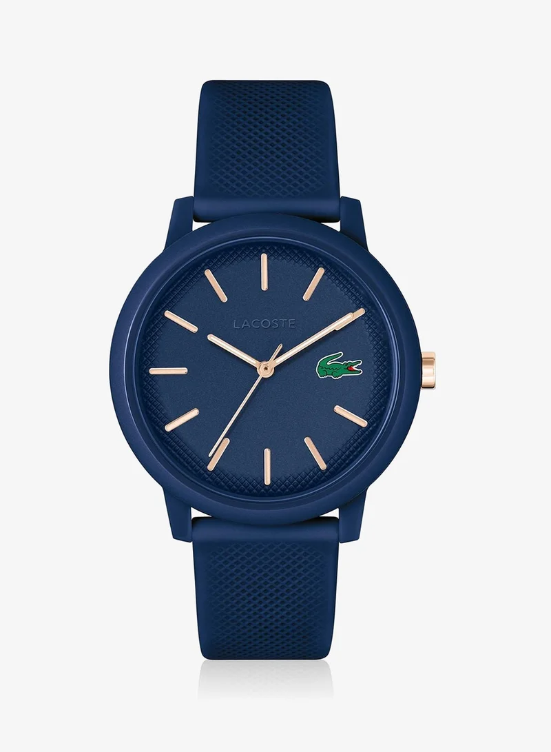 Lacoste 12.12 Collection Analog Quartz Watch For Men With Navy Blue Silicone Bracelet - 2011234