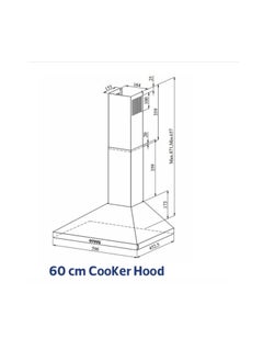 Starway Starway 60x45cm Wall Ranger Hood, Silver Steel, 5 Filters, 3 Power Speeds, Noiseless, 2 Lights, High Quality. Easy to Clean  - Image 3