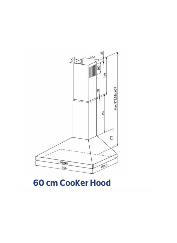Starway Starway 60x45cm Wall Ranger Hood, Silver Steel, 5 Filters, 3 Power Speeds, Noiseless, 2 Lights, High Quality. Easy to Clean  - Image 3