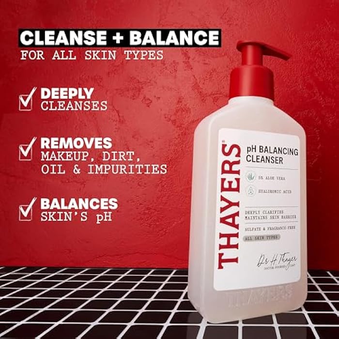 THAYERS pH Balancing Daily Cleanser, Face Wash with Aloe Vera, Gentle and Hydrating Skin Care for Dry, Oily, or Acne Prone Skin, 8 FL Oz. - Image 3