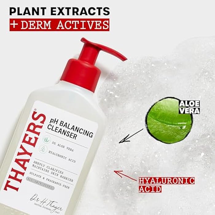 THAYERS pH Balancing Daily Cleanser, Face Wash with Aloe Vera, Gentle and Hydrating Skin Care for Dry, Oily, or Acne Prone Skin, 8 FL Oz. - Image 4