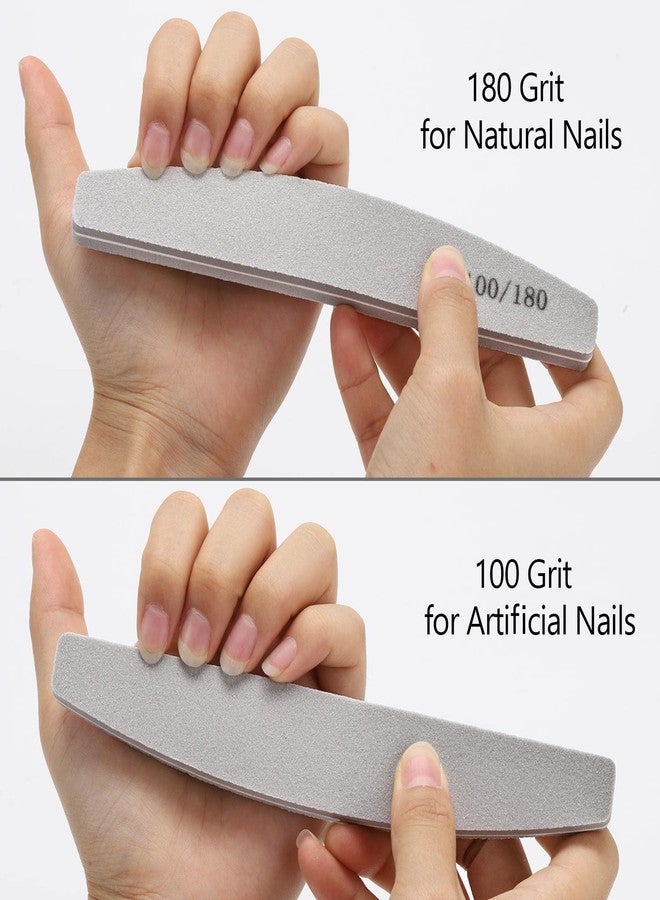 LoveBB 20 Pack Nail Buffers 100/180 Grit Washable Double Sided Nail Block File for Acrylic Natural Gel Nails, Gray - Image 4