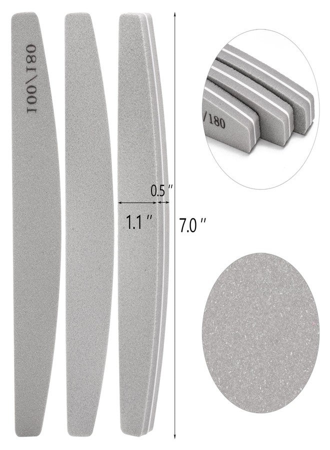 LoveBB 20 Pack Nail Buffers 100/180 Grit Washable Double Sided Nail Block File for Acrylic Natural Gel Nails, Gray - Image 2