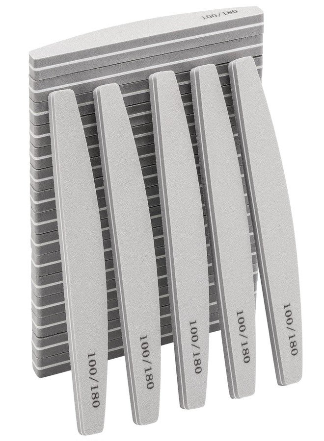 LoveBB 20 Pack Nail Buffers 100/180 Grit Washable Double Sided Nail Block File for Acrylic Natural Gel Nails, Gray - Image 1