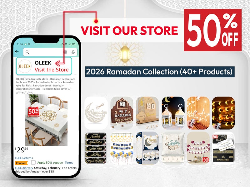 OLEEK Ramadan Lantern Lights (2PCs-8in)- Ramadan Decorations for Home 2026 - Ramadan Decor - Ramadan Lights - Ramadan Lanterns Decorative - Ramadan Lanterns for Kids - Ramadan Decoration ÙØ§Ù†ÙˆØ³ Ø±Ù…Ø¶Ø§Ù† - Image 4