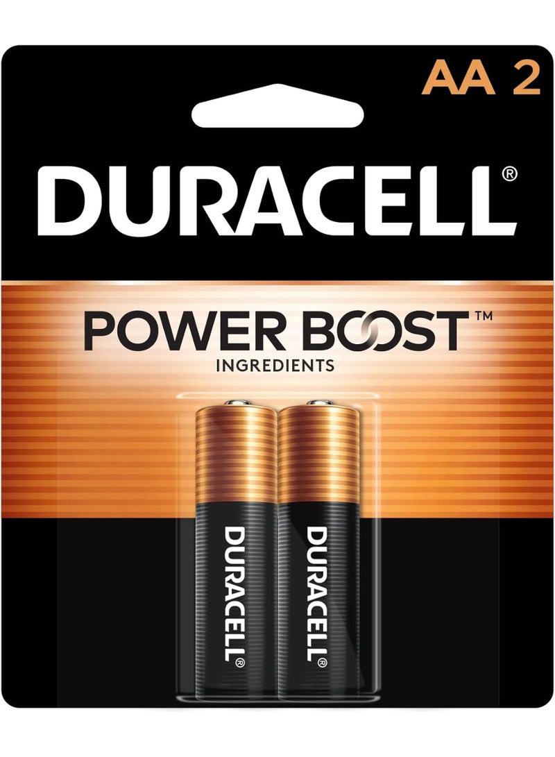Duracell بطاريات دوراسيل كوبر توب AA مع مكونات تعزيز الطاقة عبوة 2 عدد بطارية AA مع طاقة طويلة الأمد بطارية قلوية AA للأجهزة المنزلية والمكتبية - Image 1