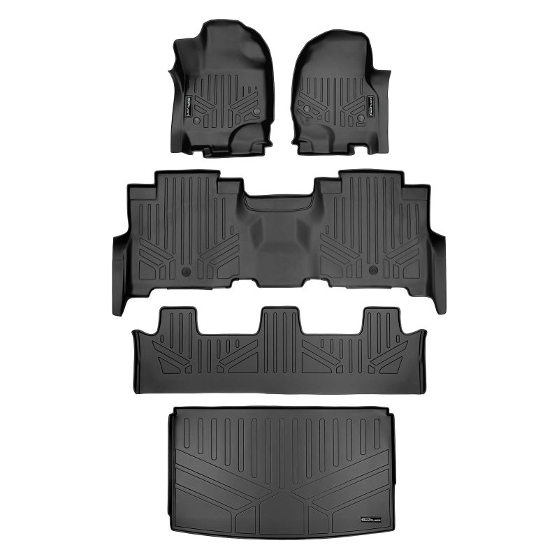 MAXLINER Floor Mats 3 Rows Cargo Liner Behind 3rd Row Set Compatible with 20182025 Ford Expedition Max