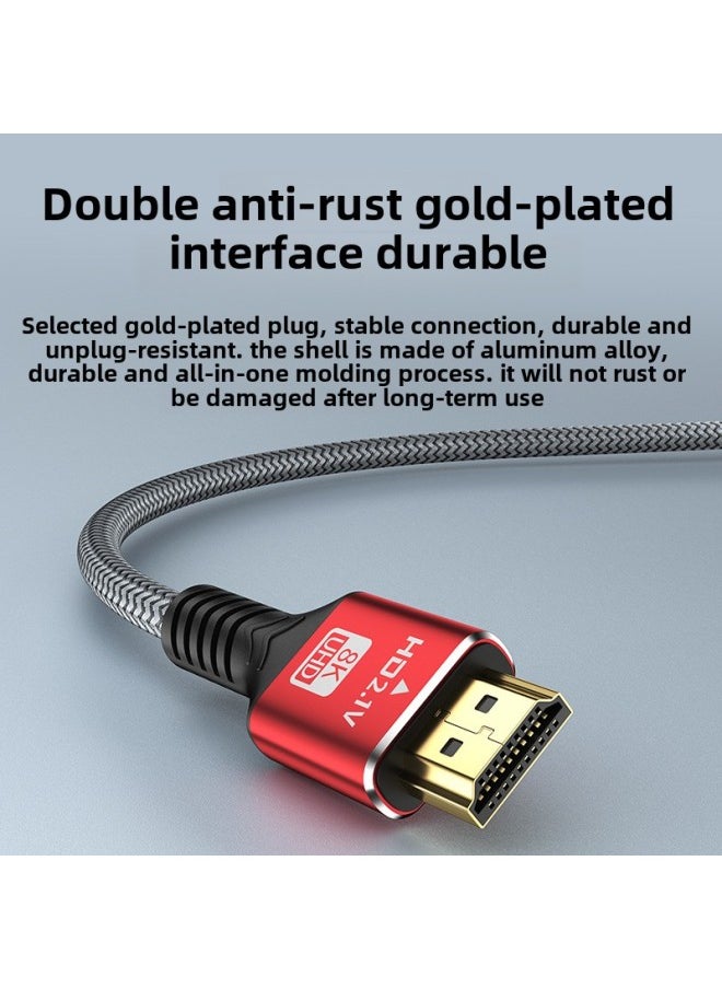 ماركة غير محددة Hdmi8k Hd Line 2.1 إصدار شاشة عرض تلفزيون وجهاز عرض كمبيوتر وكابل فك التشفير كابل Hdmi - اللون: شفاف طول خط الحقيبة: 1.5 متر  - Image 4