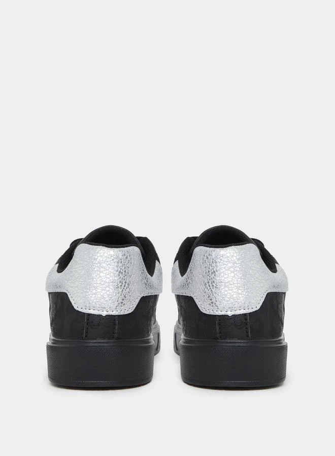 Styli Styli Black Floral Print Sneakers
