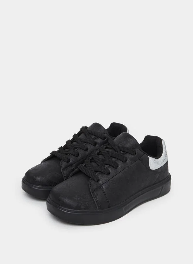 Styli Styli Black Floral Print Sneakers