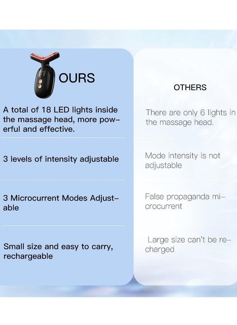 Neck Face Massager, Microcurrent-Facial-Device, Skin Rejuvenation Beauty Massager, Multifunctional Facial Massager, Face Sculpting Tool for Skin Care and Double Chin (Black Gold) - Image 5