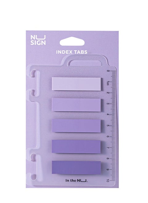 Deli ENS356-PP Index Tabs – Purple, Transparent BOPP Labels, Removable PP Scale Card, Smooth Writing & Reusable
