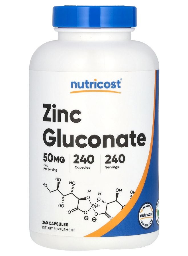 Nutricost Zinc Gluconate 50 mg 240 Capsules