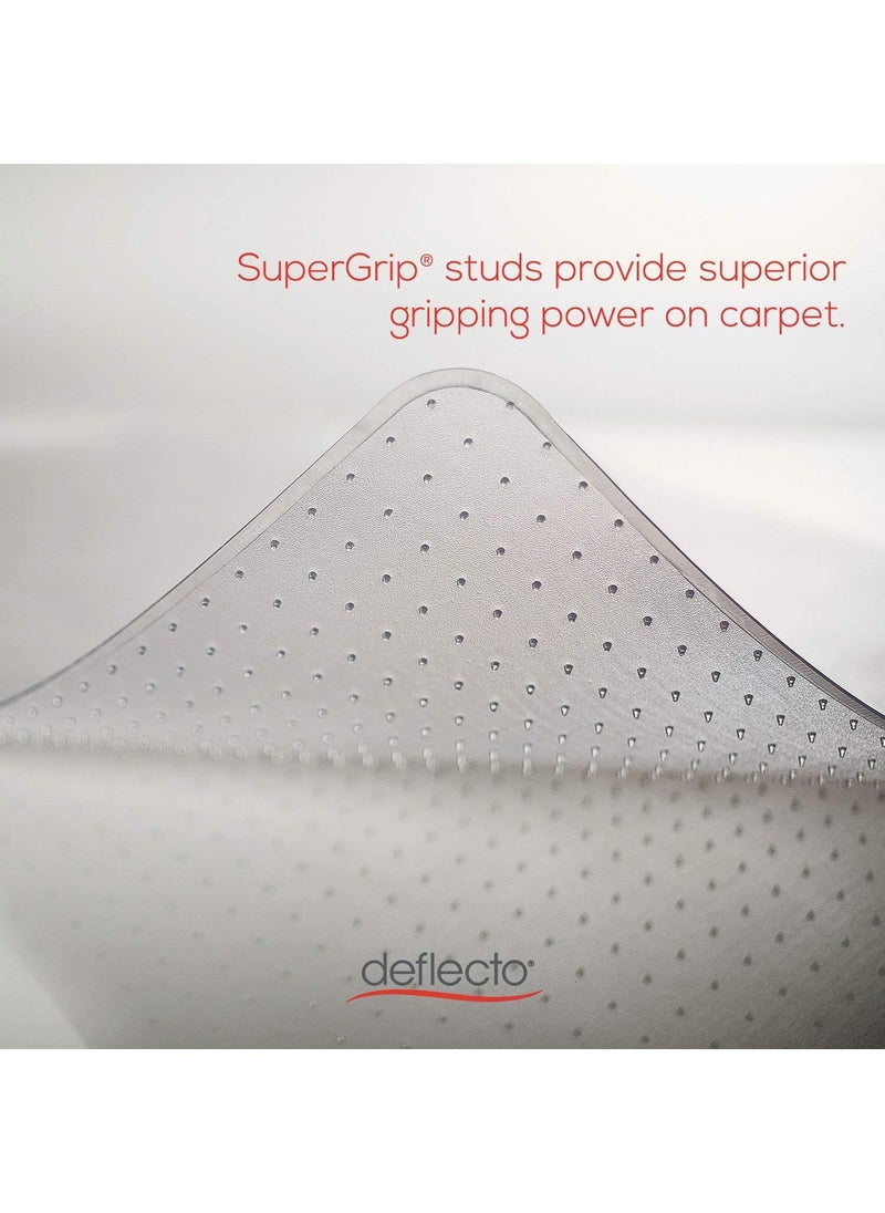 Deflecto deflecto Beveled Clear 45x53 wLip Medium Pile Carpet SuperMat Frequent Use Chair Mat  - Image 3