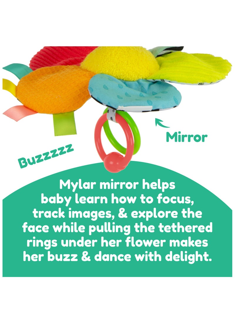 Lamaze - Buzzin' Bee Pram Toy: Vibrating Bumblebee with Pull-Flower Mechanism, Multi-Colored Sensory and Development Toy for Babies 0+ M, Ideal for On-the-Go Entertainment - Image 1