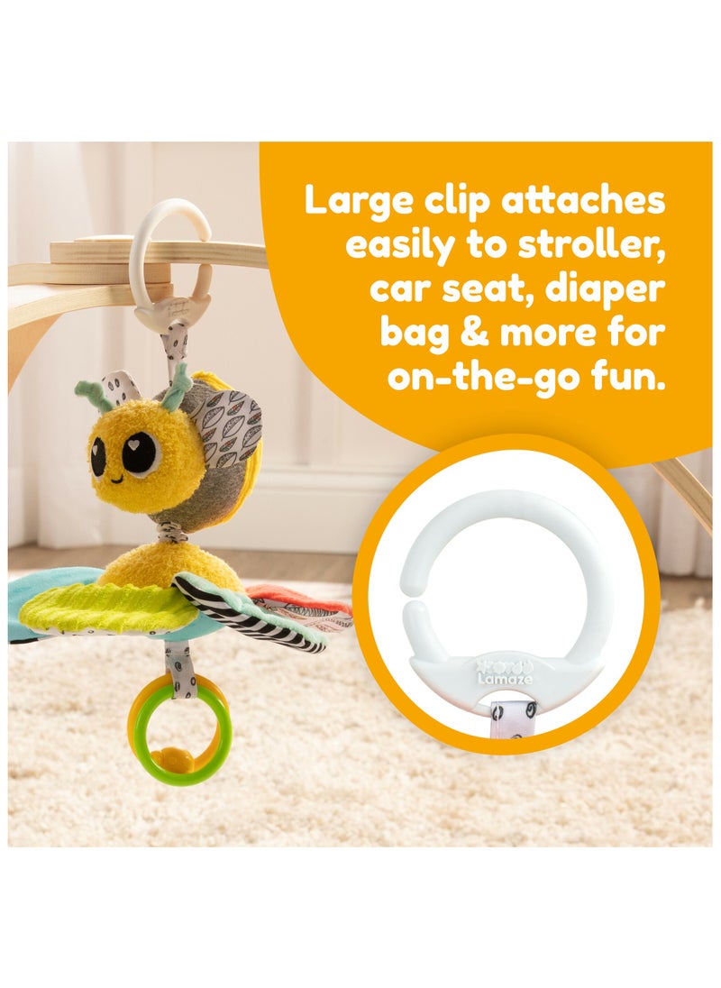 Lamaze - Buzzin' Bee Pram Toy: Vibrating Bumblebee with Pull-Flower Mechanism, Multi-Colored Sensory and Development Toy for Babies 0+ M, Ideal for On-the-Go Entertainment - Image 1
