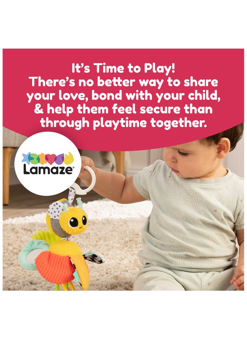 Lamaze - Buzzin' Bee Pram Toy: Vibrating Bumblebee with Pull-Flower Mechanism, Multi-Colored Sensory and Development Toy for Babies 0+ M, Ideal for On-the-Go Entertainment - Image 1