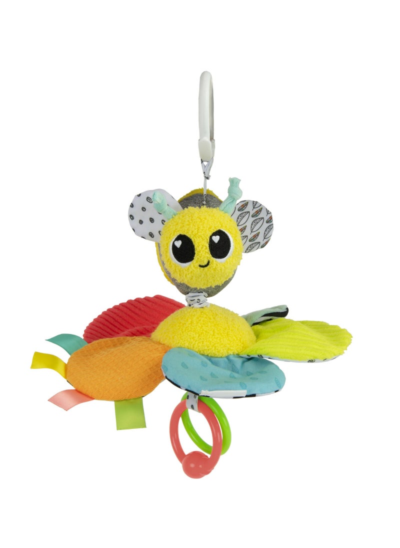 Lamaze - Buzzin' Bee Pram Toy: Vibrating Bumblebee with Pull-Flower Mechanism, Multi-Colored Sensory and Development Toy for Babies 0+ M, Ideal for On-the-Go Entertainment - Image 1