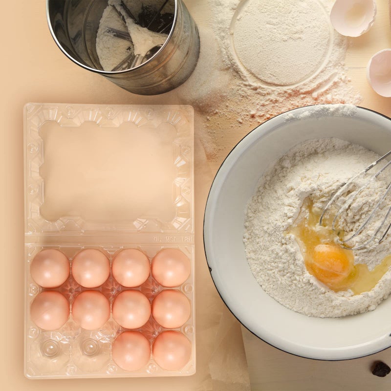Zubebe 200 Pieces Clear Plastic Egg Carton - Bulk Empty Chicken Tray Holds Securely for Farm Business Market Home Refrigerator Storage (3 x 4 Grids) - Image 3