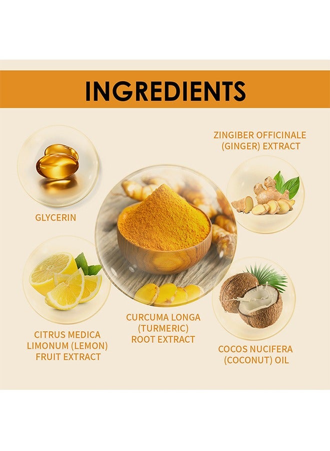 SNYD Lemon Turmeric Kojic Acid Soap-Vitamin C Turmeric Acid Soap for Dark Spot and Acne Mark-Improve Skin Texture,Fade Acne Mark , Reduce Dark Spot for Face and Body - Image 5