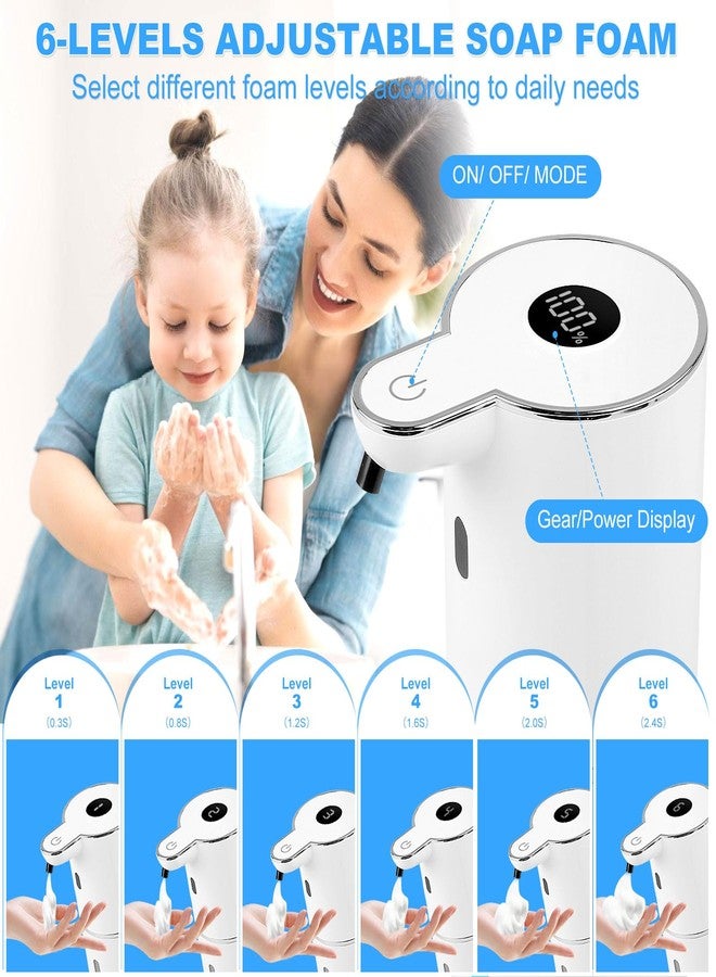 Ipefan Automatic Soap Dispenser,6-Level Foaming Hand Soap Dispenser,Touchless Dish Soap Dispenser for Kitchen Bathroom,Ipx5 Waterproof,1200mah Rechargeable,12.8oz/380ml,Wall Mount & Countertop - Image 3