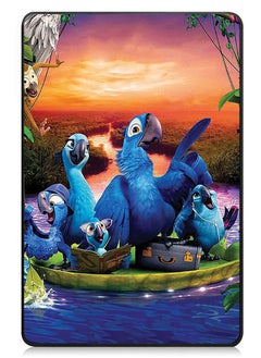 Protective Flip Case For Samsung Galaxy Tab S9 FE Plus With Trifold Stand Auto Wake Sleep Shockproof Cover Parrot Famiy in a Boat