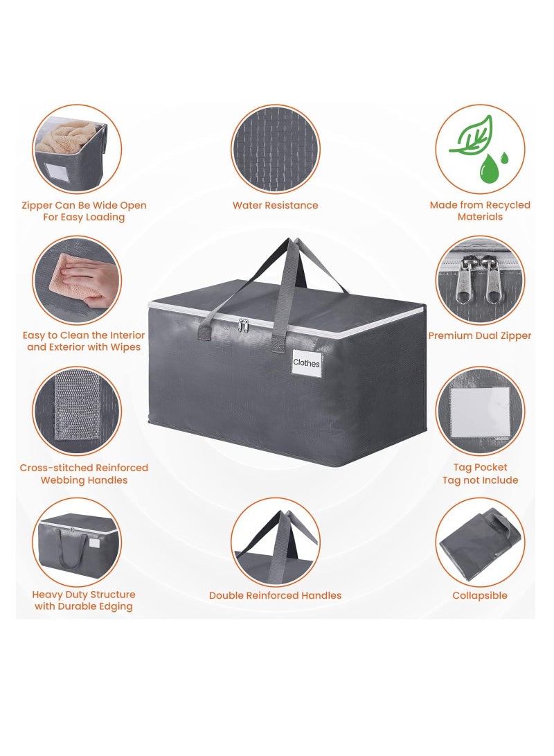 Collapsible Moving Bags - Heavy Duty Extra Large Moving Bags with Zippers and Handles, Space Saving Packing Totes for Moving Supplies Storage,Fold Flat, Alternative to Box and Bin - Image 4