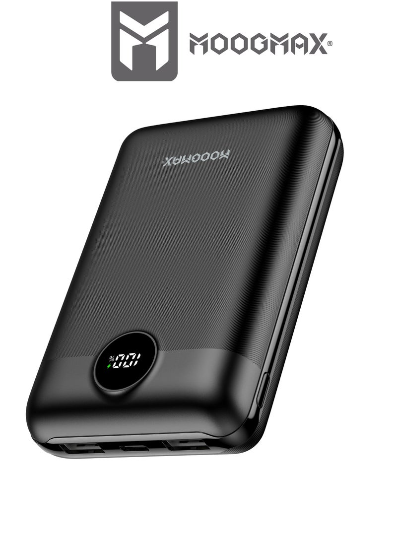موجماكس - باور بنك سوبر سمول سايز بسعة 20000mAh وقوة 45واط، يدعم الشحن السريع ,مزود بشاشة رقمية LED لمعرفة مستوى الشحن، يمكن استخدامه على الطائرات والقطارات. باللون اسود من موجماكس. - Image 1