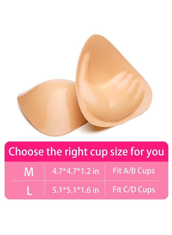 Wayber Double-Sided Adhesive Bra Insert Pads, Ultra Lightweight Soft Fabric Invisible Sticky Bra Pads Bikini Padding Lift Inserts Breast Enhancement Pads Reusable Washable M - Image 4