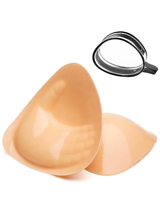 Wayber Double-Sided Adhesive Bra Insert Pads, Ultra Lightweight Soft Fabric Invisible Sticky Bra Pads Bikini Padding Lift Inserts Breast Enhancement Pads Reusable Washable M - Image 1