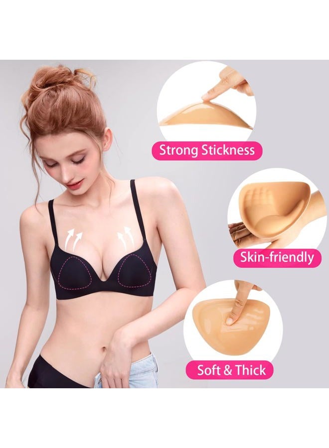 Wayber Double-Sided Adhesive Bra Insert Pads, Ultra Lightweight Soft Fabric Invisible Sticky Bra Pads Bikini Padding Lift Inserts Breast Enhancement Pads Reusable Washable M - Image 3