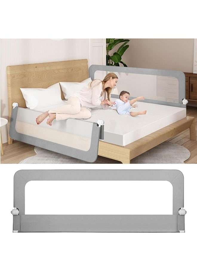 JCB CHIC - Bed Rail for Toddlers - 2M Toddler Bed Rails U Shape Baby Bed Rail Guard with Child Lock | Height Adjustable Kids Bed Guard Rail Safety Side Rails for Queen Size Bed - Image 1