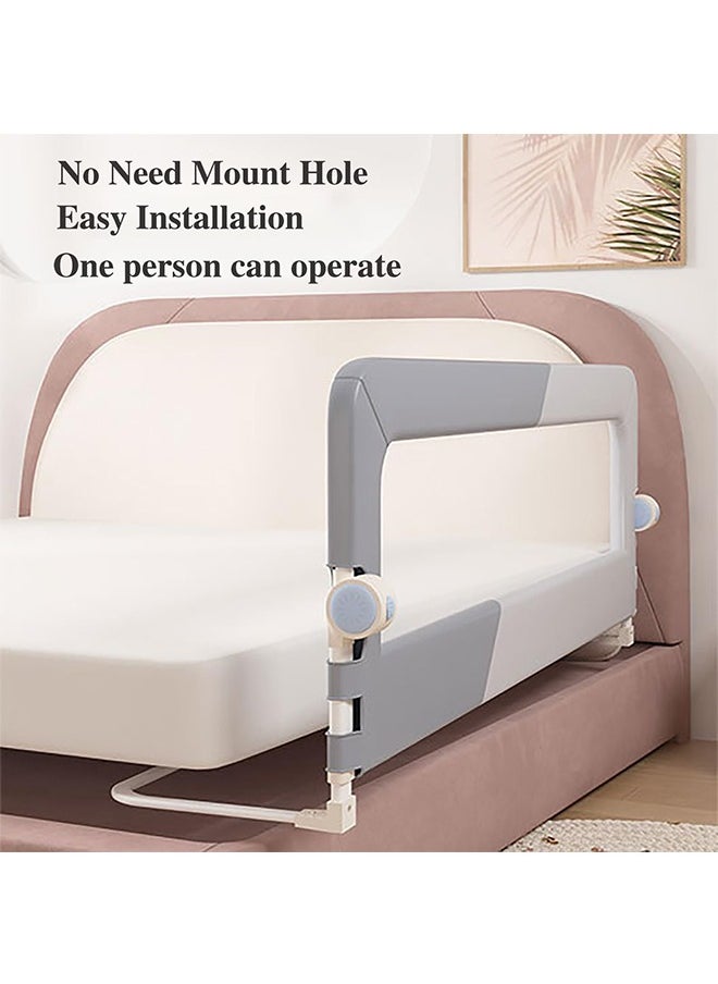 JCB CHIC - Bed Rail for Toddlers - 2M Toddler Bed Rails U Shape Baby Bed Rail Guard with Child Lock | Height Adjustable Kids Bed Guard Rail Safety Side Rails for Queen Size Bed - Image 1