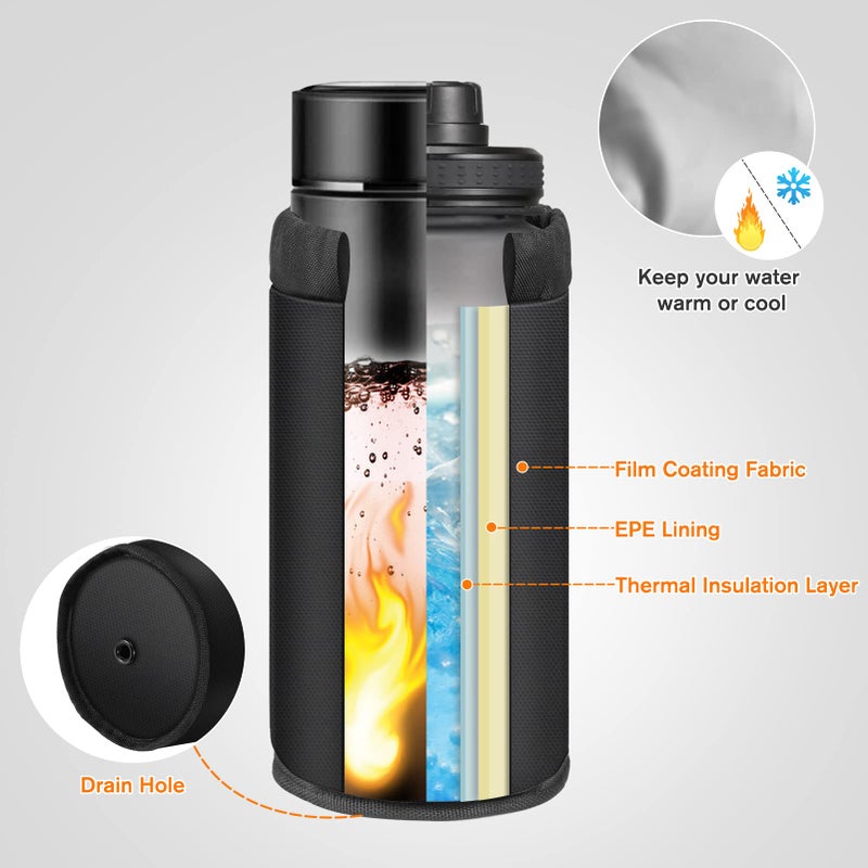 FINPAC Cup Holder for Bike, Universal Water Bottle Holder with Phone Pockets for Stroller Walker Golf Cart Rollator and Scooter, Outdoor, Biking - Black - Image 4
